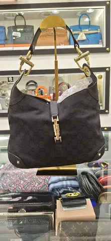 Authentic Gucci Jackie GG Canvas Hobo Bag