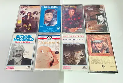 8 Vintage Male Pop Music Cassettes
