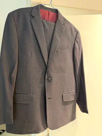 TM Lewin Mens Grey Single-Breasted Suit Jacket - Regular Fit, Good Condition