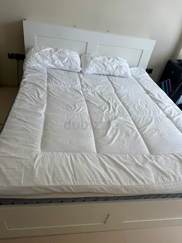 Ikea Brihmness King Bed and Mattress + Topper