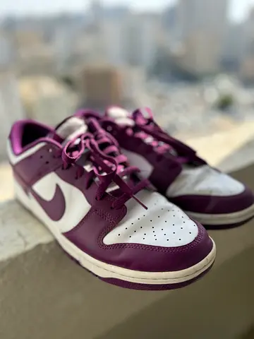 Used Purple  White Nike Dunk Low Sneakers - Size US 12