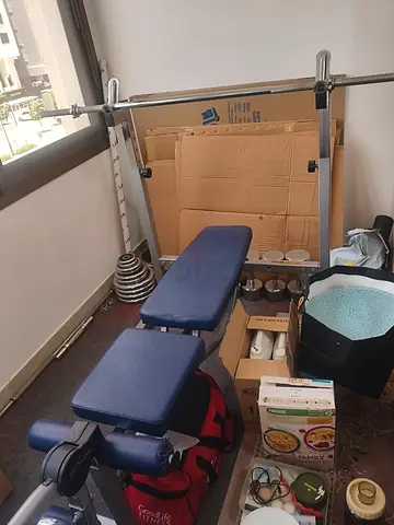 Adjustable Weight Bench with Squat Rack and Weights