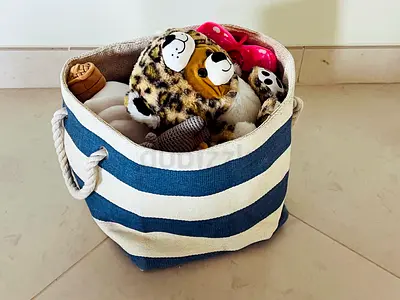 Basket of assorted soft plush toys - gently used