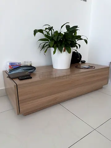 Low wooden TV cabinet / entertainment unit - light oak finish