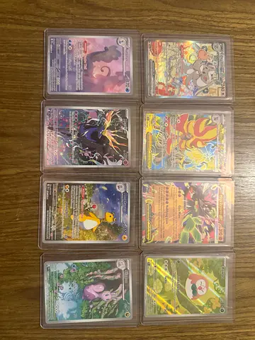 Lot of 8 Holographic Pokémon EX/GX Full Art Cards — Graded Sleeved Collection