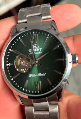 Orient Automatic Mens Watch - Refurbished, Brand New-Green Dial, Stainless Steel Bracelet
