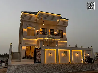 فيلا نيو كلاسيك مع حديقة للبيع من المالك مباشر تصمييم فلل دبى مقابل حديقه شامل رسوم التسجيل