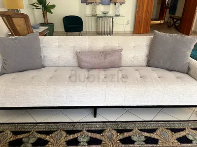 Light grey modern 3-seater sofa with cushions - good condition