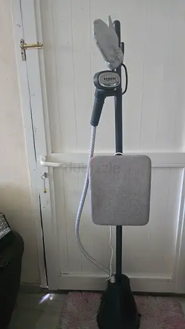 Standing Garment Steamer with Ironing Board - Light Grey