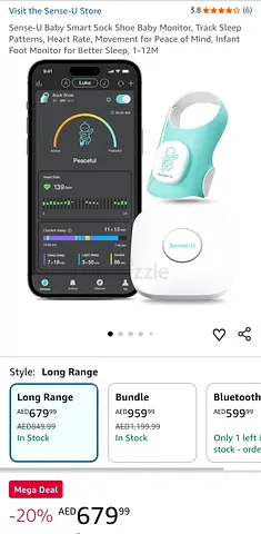 Sense-U Baby Smart Sock Shoe Baby Monitor