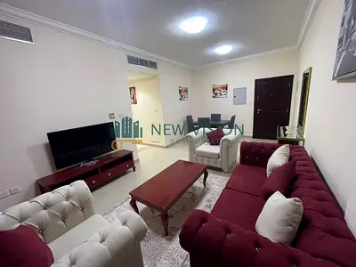 One bedroom apartment in Al Taawun new furniture clean tower central AC internet included ready now rent 3600 comfortable family living