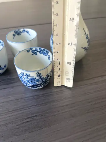 Vintage Painted Japanese Porcelain Sake Set