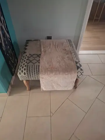Modern Patchwork Square Ottoman Footstool
