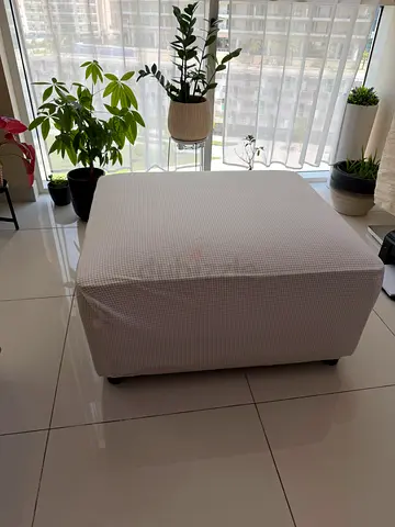 Ottoman gray futon with beige cover