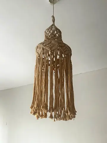 Handmade macramé hanging lamp shade / boho pendant