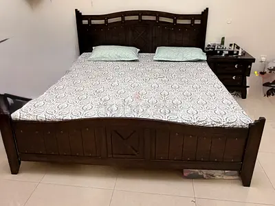 Wood Double Bed Frame only with Headboard and Footboard that has been used for some years