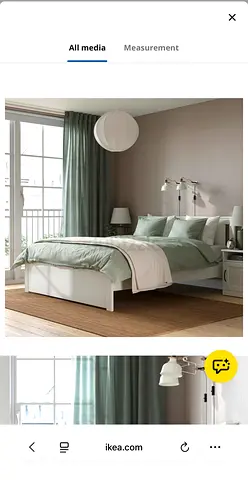 IKEA white platform bed frame with free TV rack