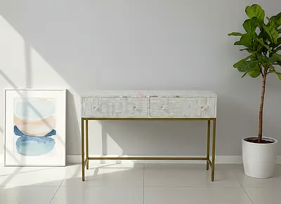Console west elm mother of pearl inlay 120x30 cm Height 81 cm