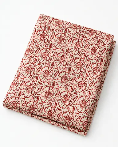 Lightweight floral printed tablecloths, red tablecloth