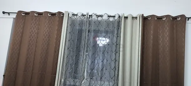 Urgent Sale | Two set of curtains (10 pices) one for living room and one for bedroom plus two Rod