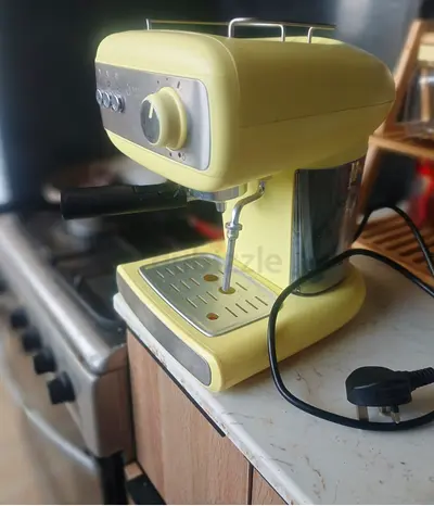 Used yellow espresso/coffee machine with steam wand - good condition