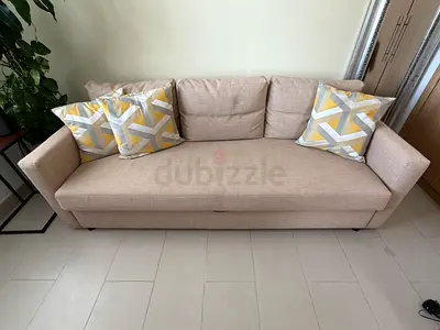 Beige 3-seater Sofa - Compact, Clean Condition