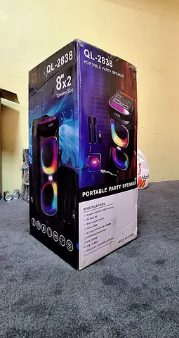 Portable Party Speaker QL-2838 – Powerful Sound  LED Lights 🔊✨