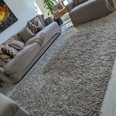 Crate Barrel Bosley Wool Taupe Rug 183x274cm - Great Condition!