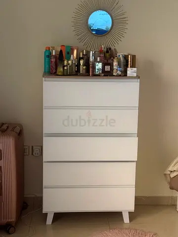 IKEA white 5-drawer chest / tallboy in good condition