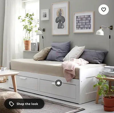 IKEA BRIMNES Day-bed with 2 drawers, white - 80x200 cm