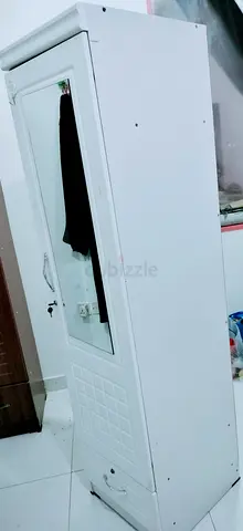 White Single-Door Wardrobe with Mirror - Good Condition