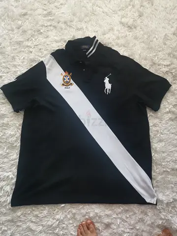 Original Polo Ralph Lauren  Shirt, black with White Diagonal Stripe - Size xxl