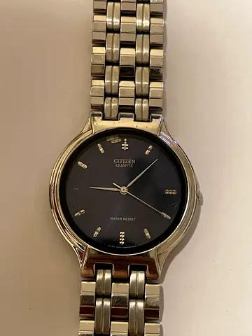 Citizen mens stainless steel watch, black dial