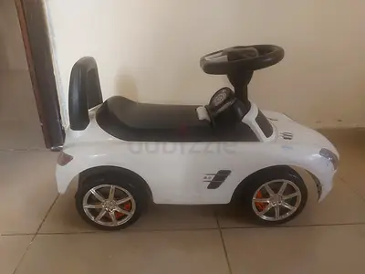 Kids White Push Ride-On Toy Car