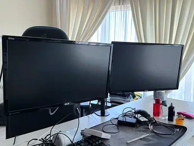 Double Gaming Monitors and stand