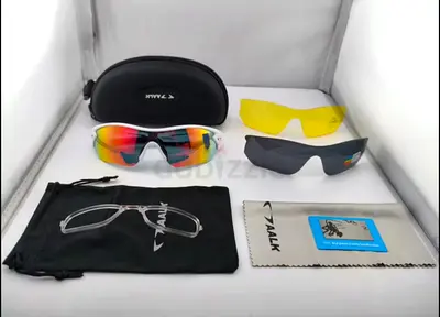 Set of 3 Polarized Sports Sunglasses with Case and Accessories