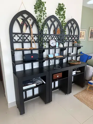Black Arched Decorative Wall Shelving Unit-4 pcs available-Custom Made 200each-full price 4 pcs 600