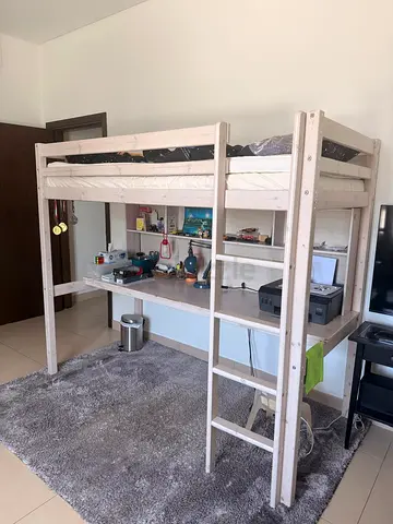 Study table with cot and mattress for sale