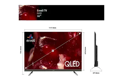 50 Inch 4k QLED Android Smart Tv With Built in Evvo Sound bar - USED  DISPLAY DAMAGED