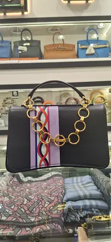 Emilio Pucci Leather Bag with Gold Chain Detail