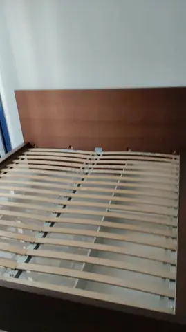 Ikea Malm Queen size wooden bed frame with headboard - good condition