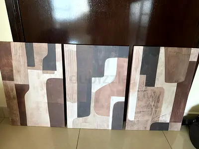 Set of 3 Abstract Neutral Tone Wall Art Panels