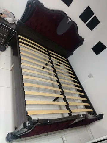 Ikea King size bed with mattress and side table