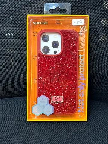 Red glitter protective phone case for.          iPhone 16 pro (new in box)