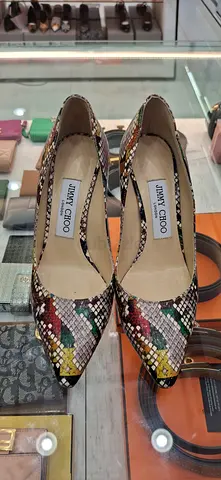 Jimmy Choo Snakeskin Pattern Pointed Toe Heels