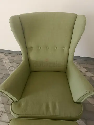 Wing chair with foot stool
