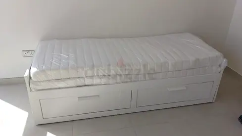 Ikea Single daybed with storage drawers and mattress - white