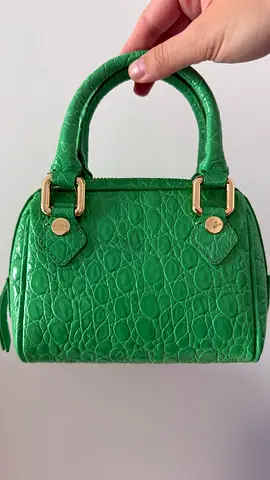 Green Croc-Embossed Mini Handbag – Good Condition