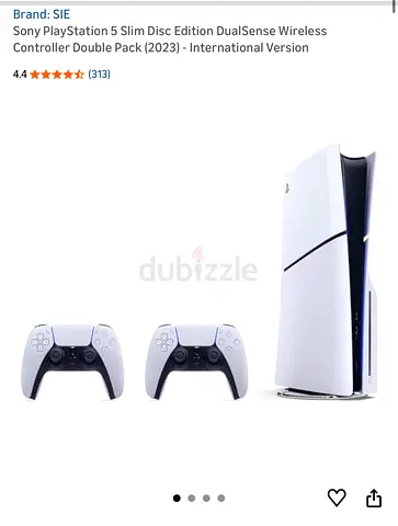 PlayStation 5 Slim Disc Edition with 2x DualSense Controllers (Like New) with 3 games