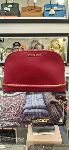 Michael Kors Maroon Travel Cosmetic Case